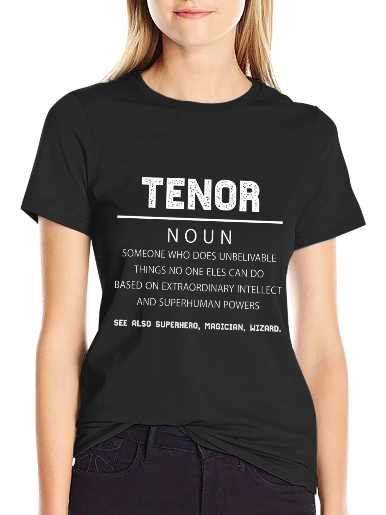 Tenor Noun Definition Graphic Tee - Black