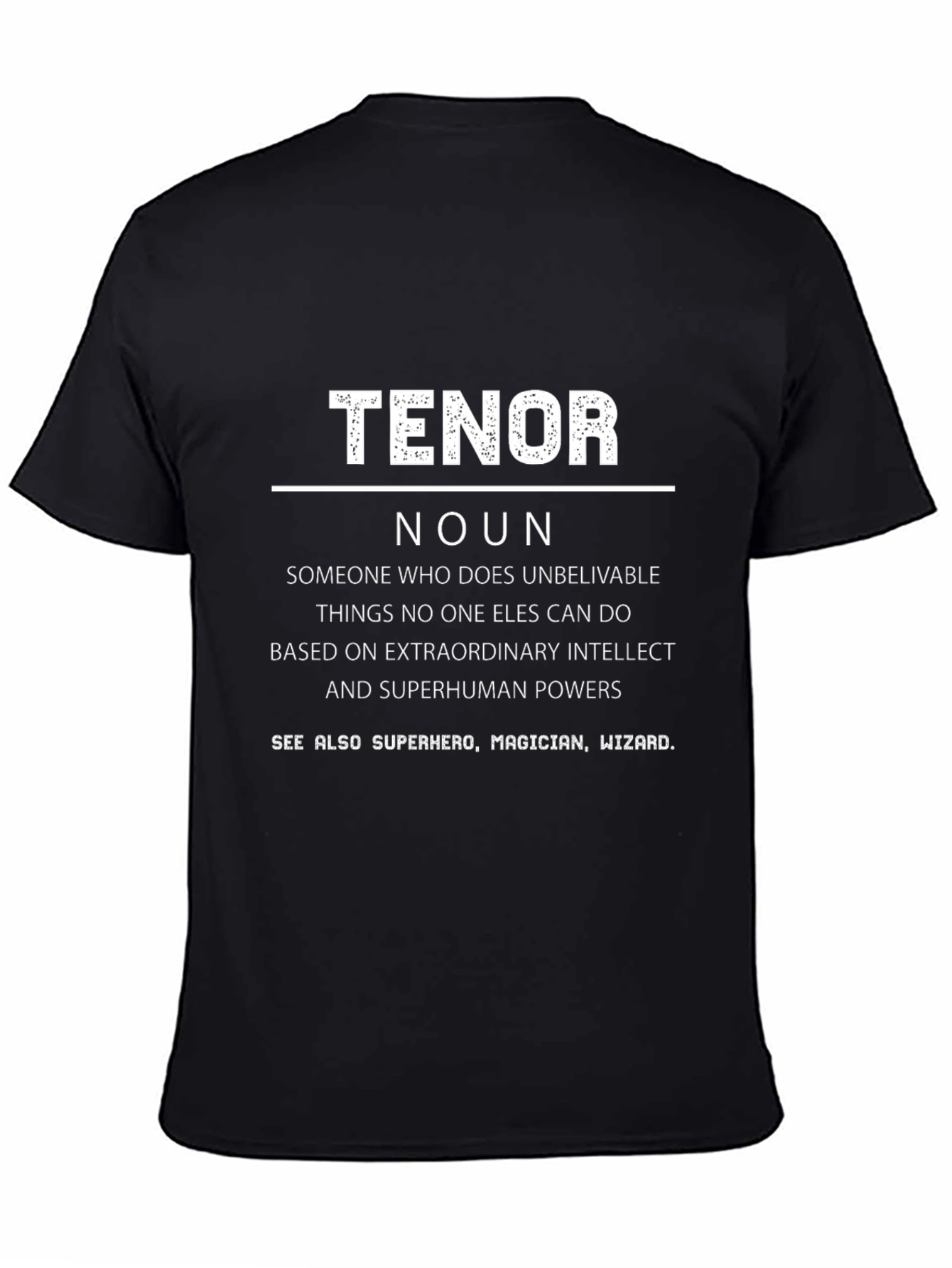 Tenor Noun Definition Graphic Tee - Black