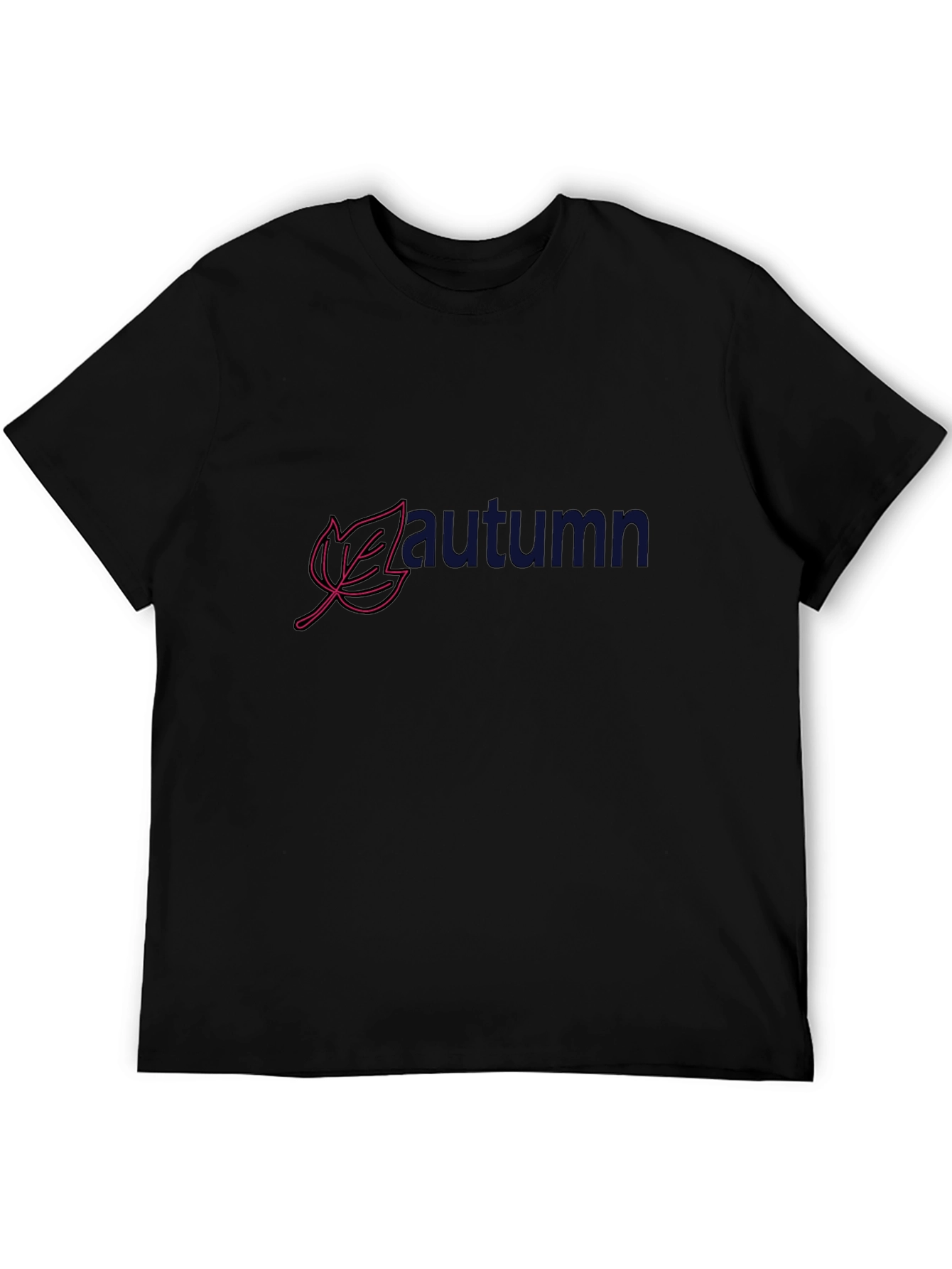 Autumn Leaf Graphic Print Black T-Shirt