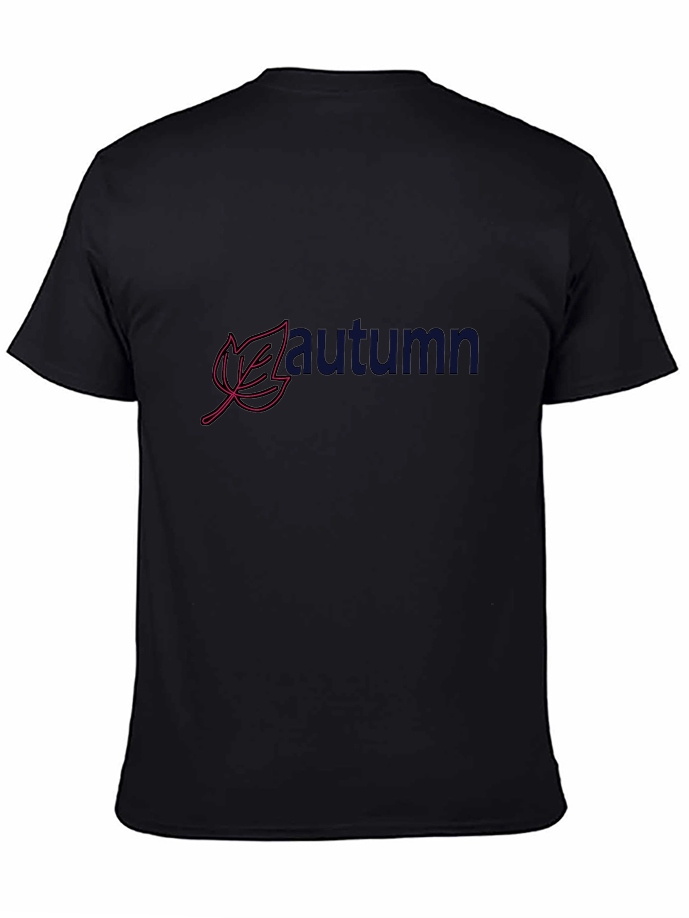 Autumn Leaf Graphic Print Black T-Shirt
