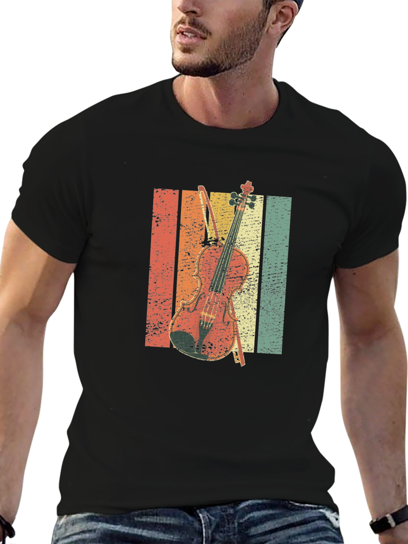 Retro Violin T-Shirt - Music Lover Tee