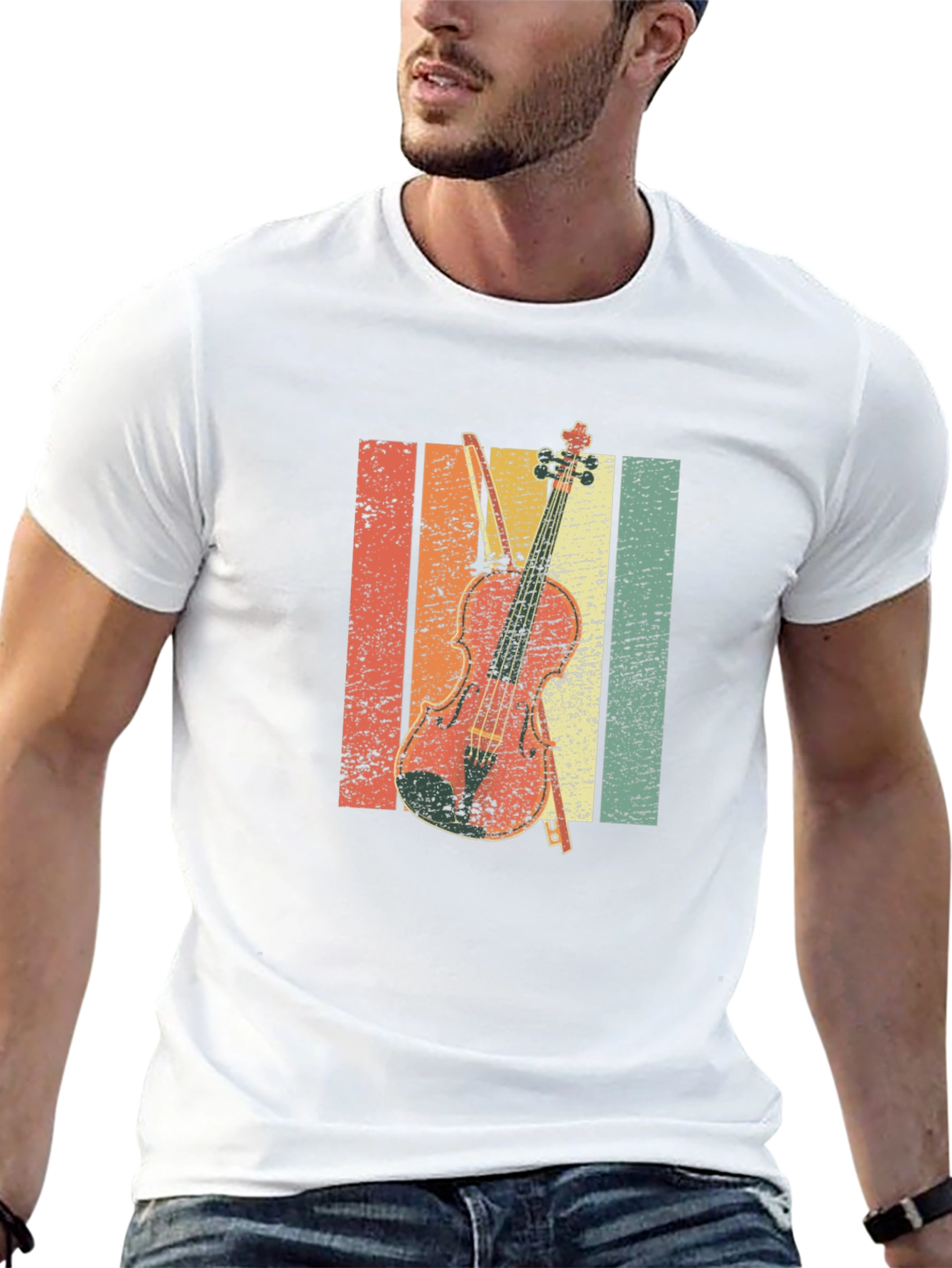 Retro Violin T-Shirt - Music Lover Tee