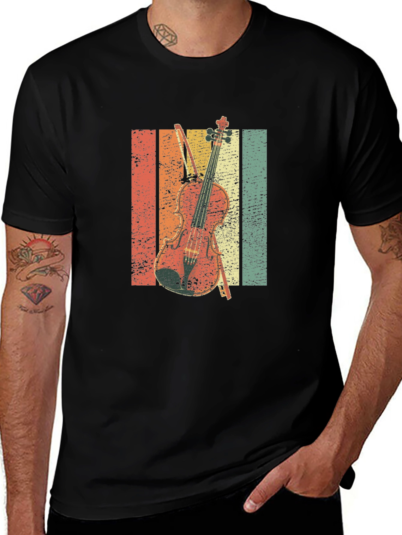 Retro Violin T-Shirt - Music Lover Tee