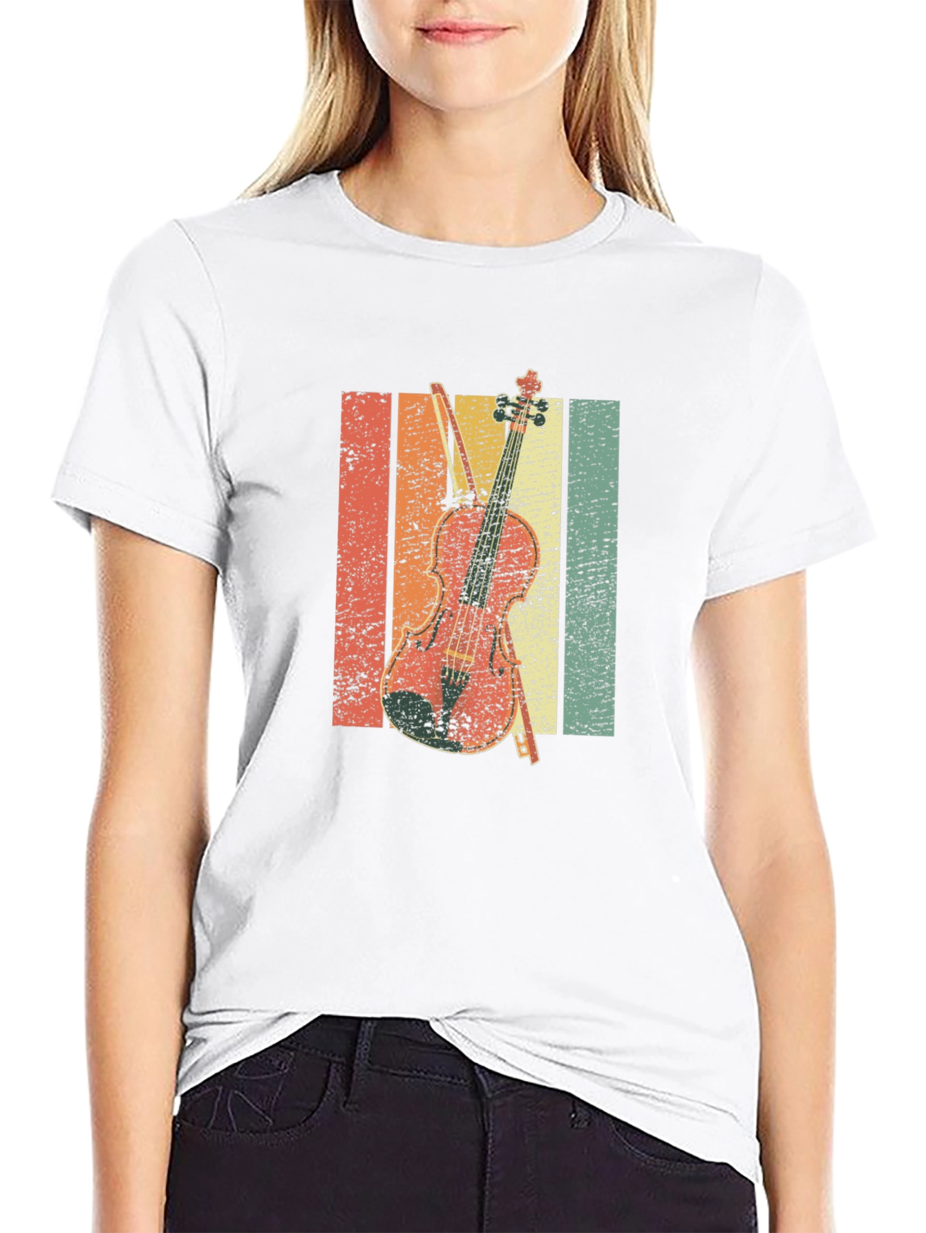 Retro Violin T-Shirt - Music Lover Tee