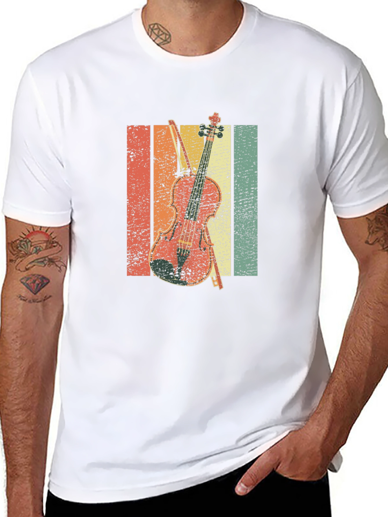 Retro Violin T-Shirt - Music Lover Tee