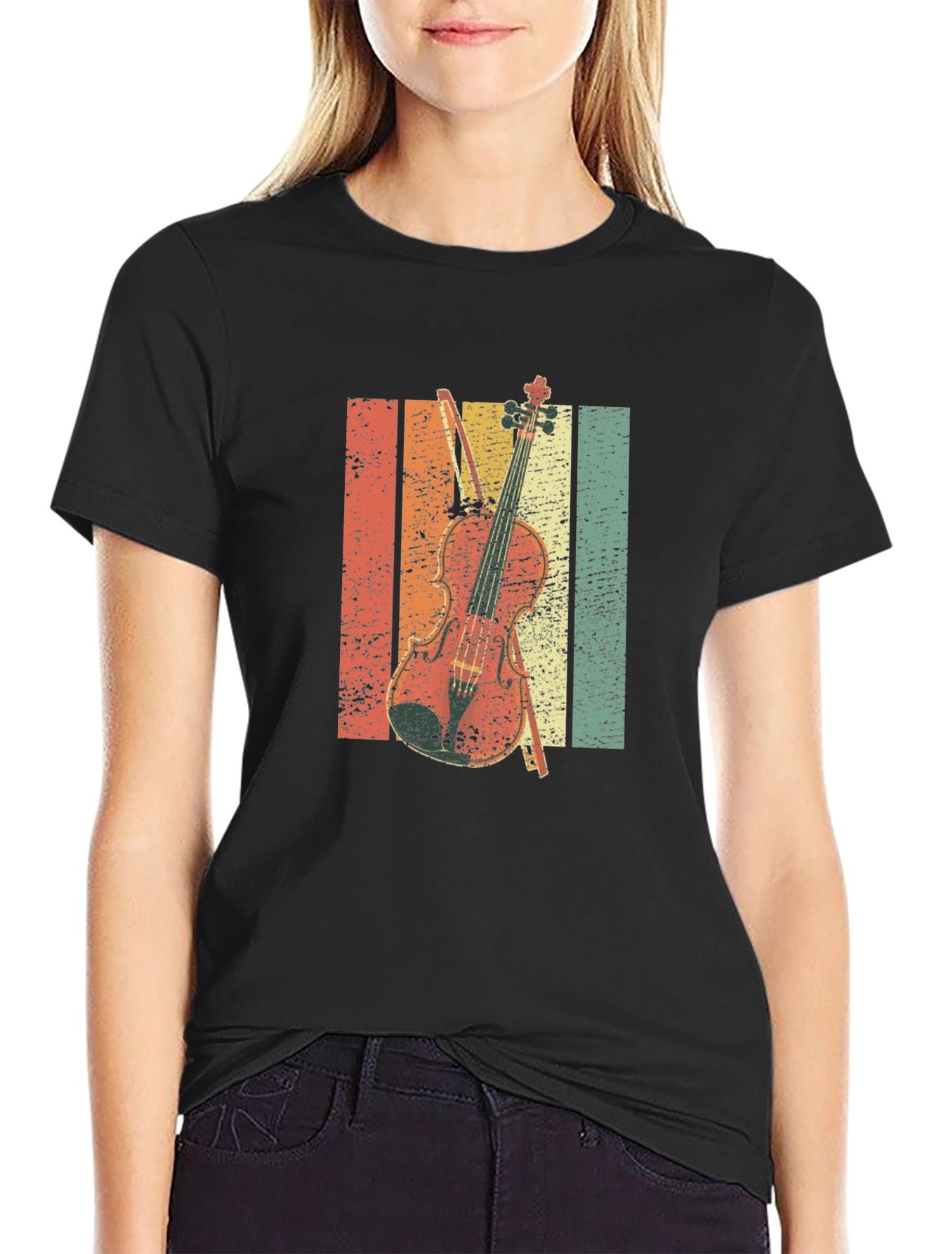 Retro Violin T-Shirt - Music Lover Tee