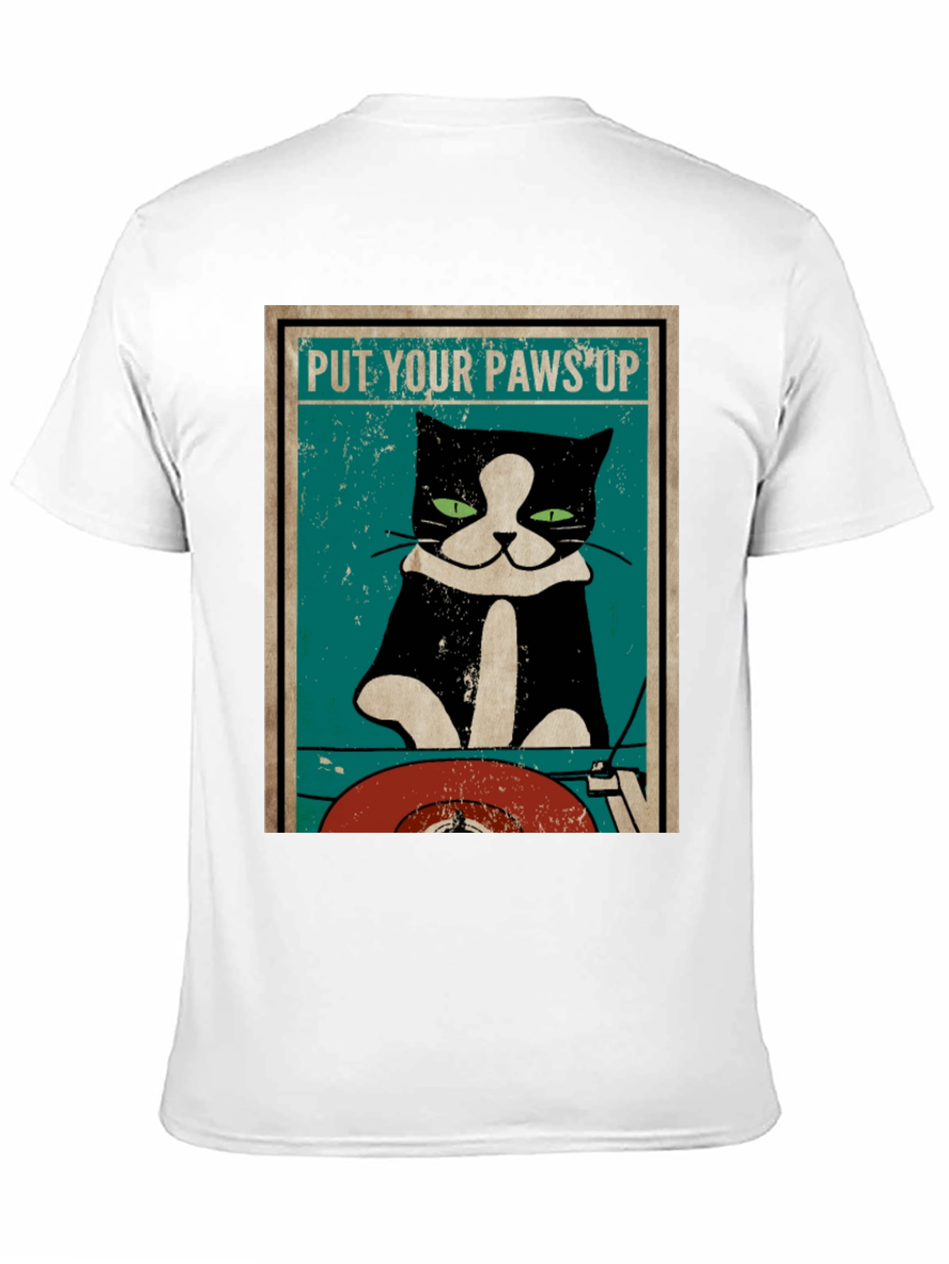 Put Your Paws Up Cat DJ Graphic T-Shirt