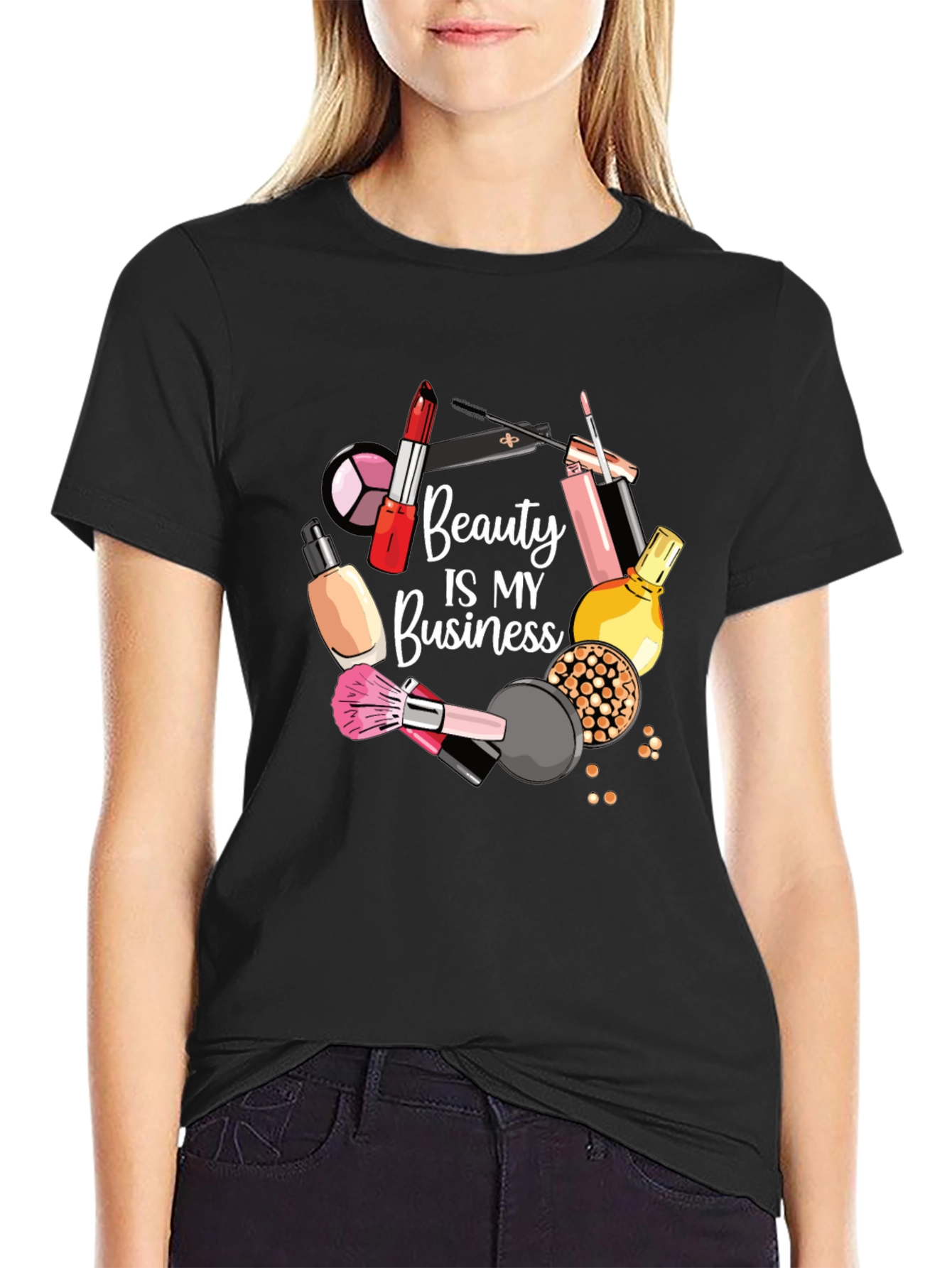 Beauty Is My Business Black Graphic T-Shirt