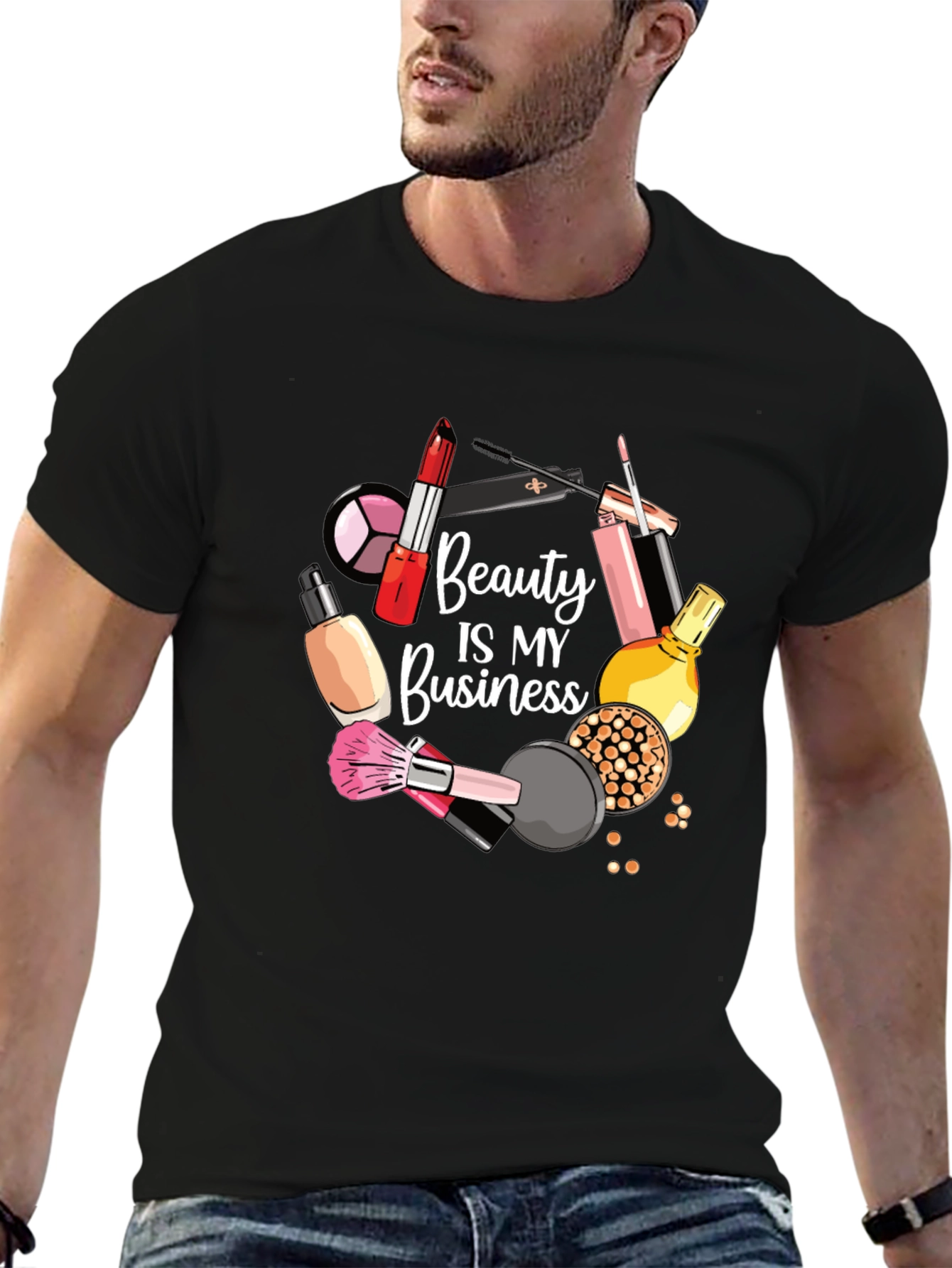 Beauty Is My Business Black Graphic T-Shirt