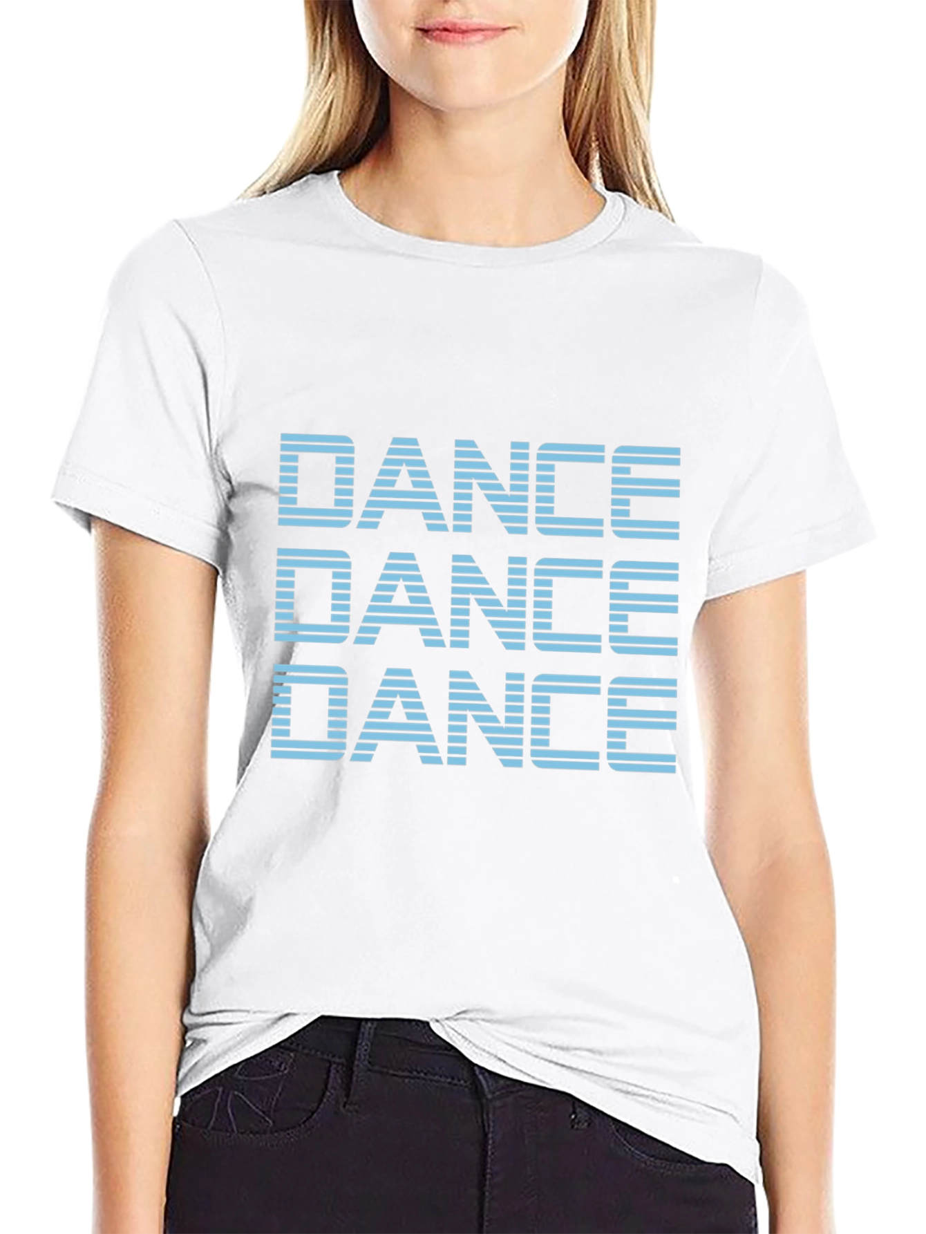 Dance Graphic Tee - Black Cotton Crew Neck T-Shirt