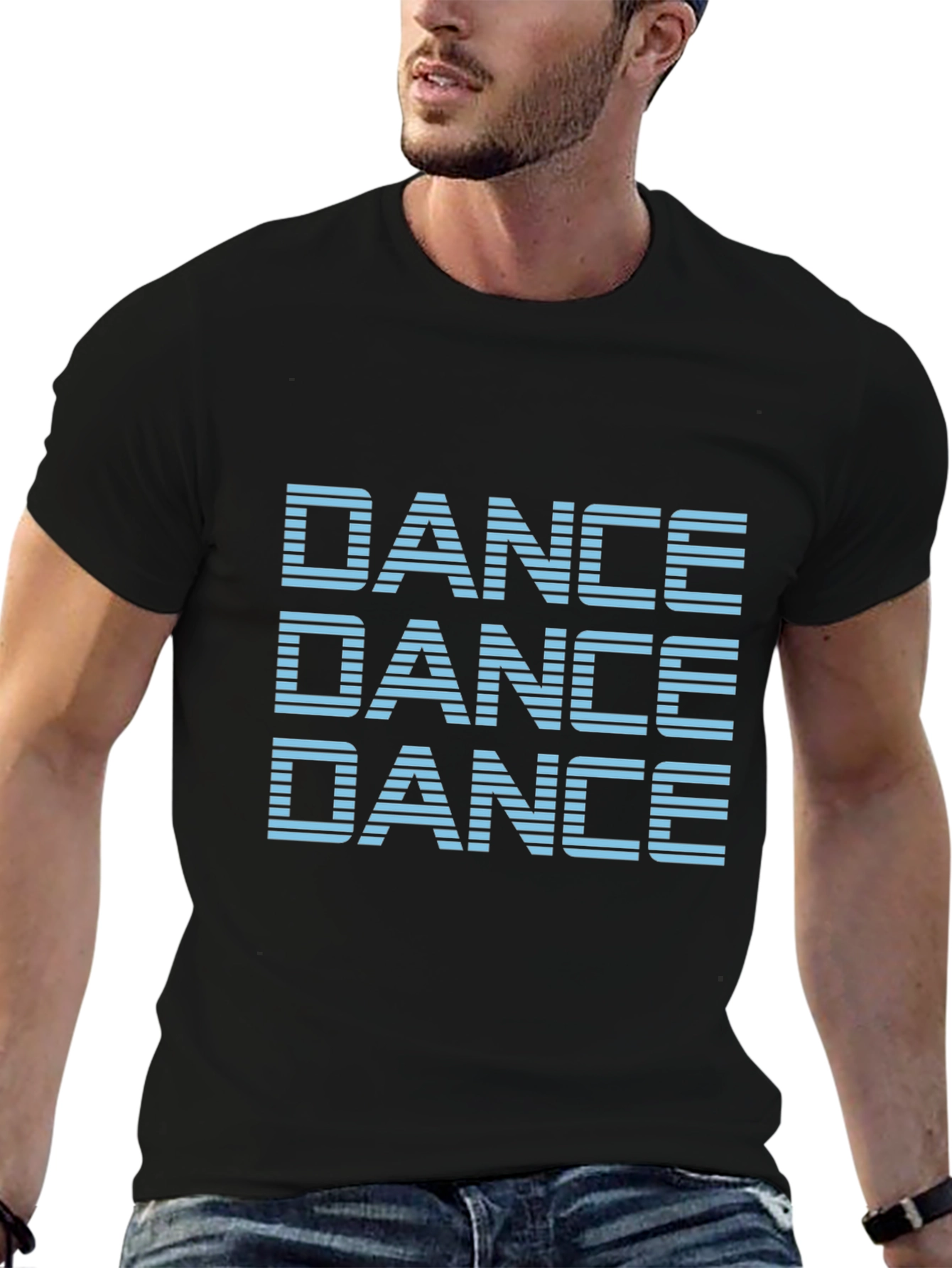 Dance Graphic Tee - Black Cotton Crew Neck T-Shirt