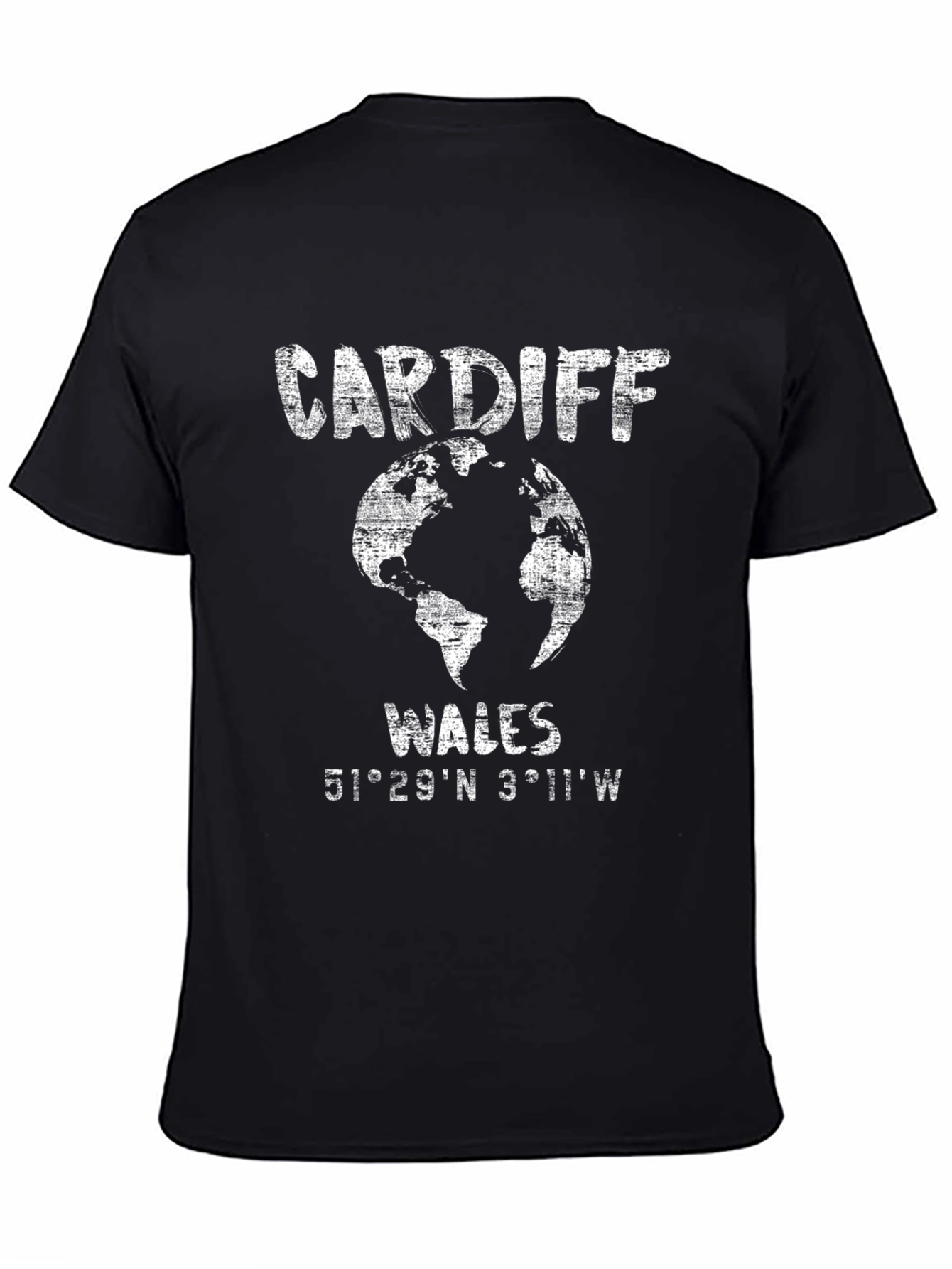 Cardiff Wales Mens Black T-Shirt