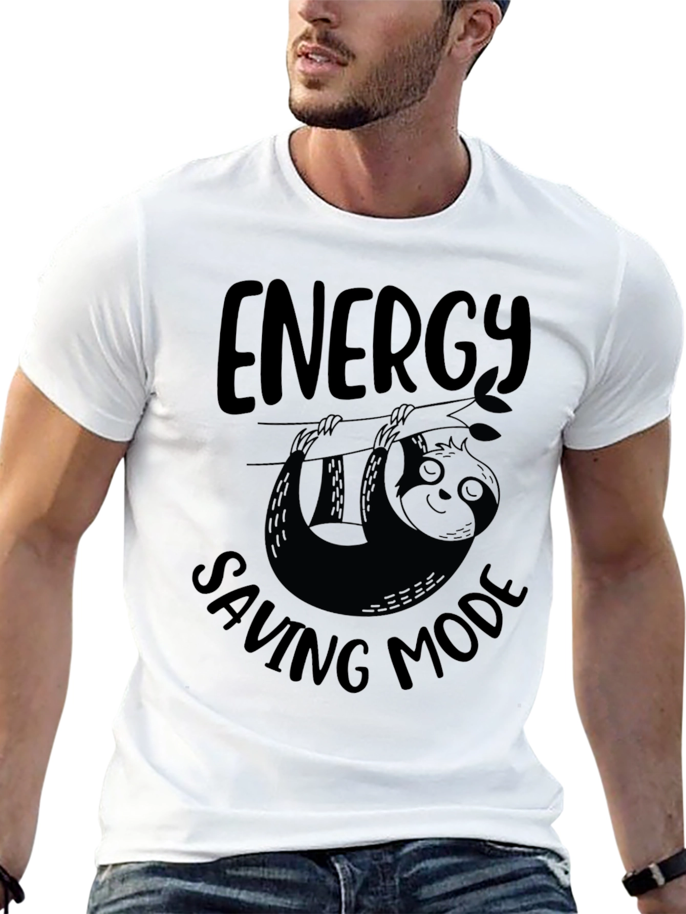 Energy Saving Mode Sloth Graphic T-Shirt