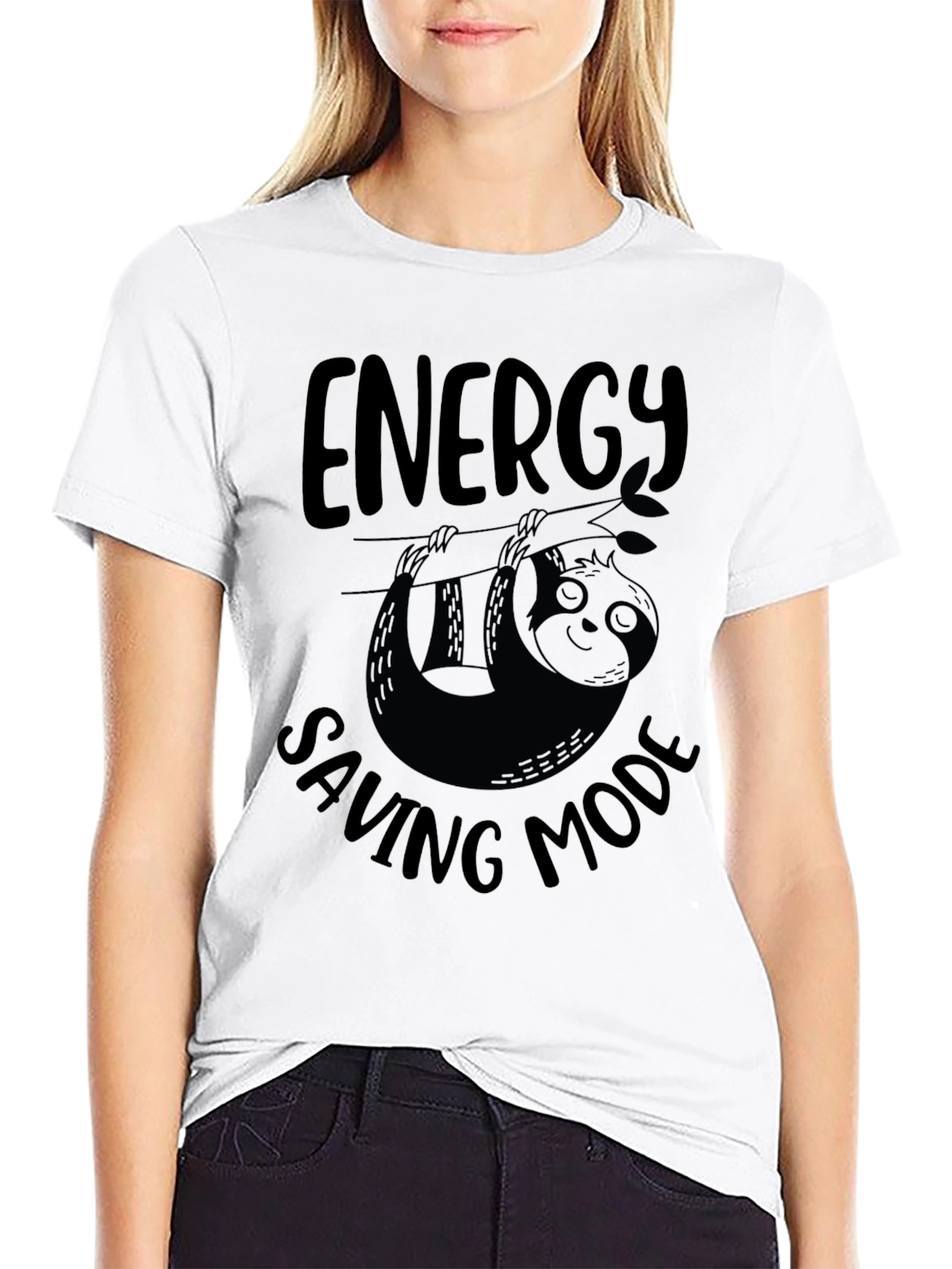 Energy Saving Mode Sloth Graphic T-Shirt