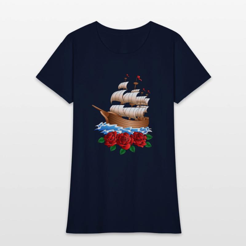 Ship and Roses