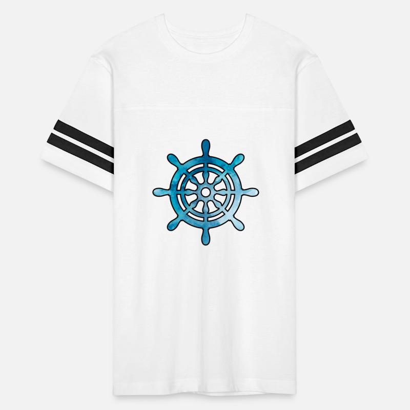 Ship Wheel blue watercolor