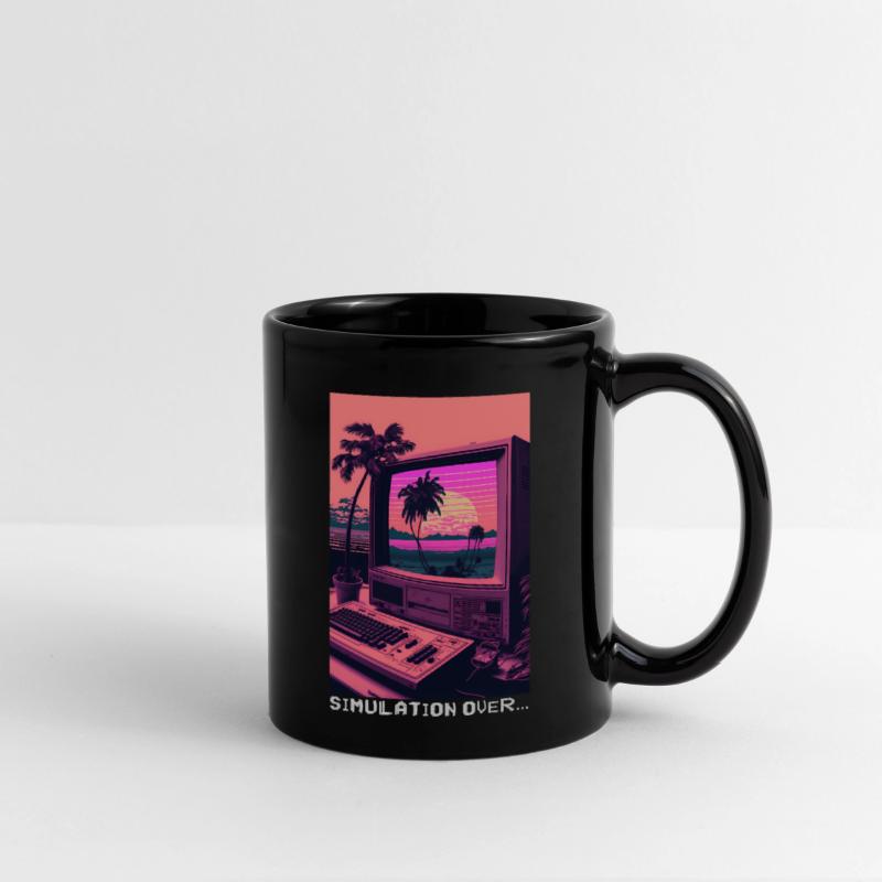 Simulation Over Retro Computer Monitor Vaporwave A