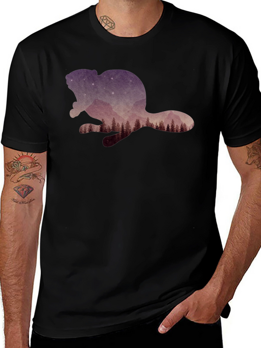 Beaver Silhouette Graphic T-Shirt