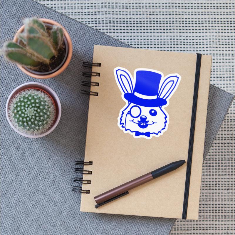 Sir Rabbit Monocle Glasses Beard Top Hat Mr. Rich