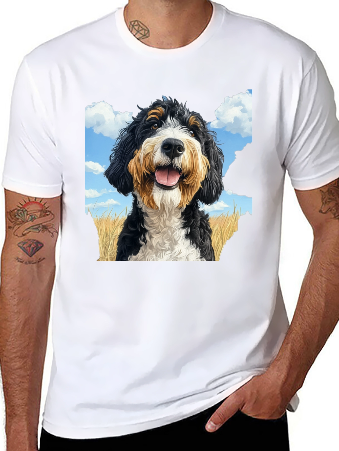 Bernedoodle Dog Graphic T-Shirt