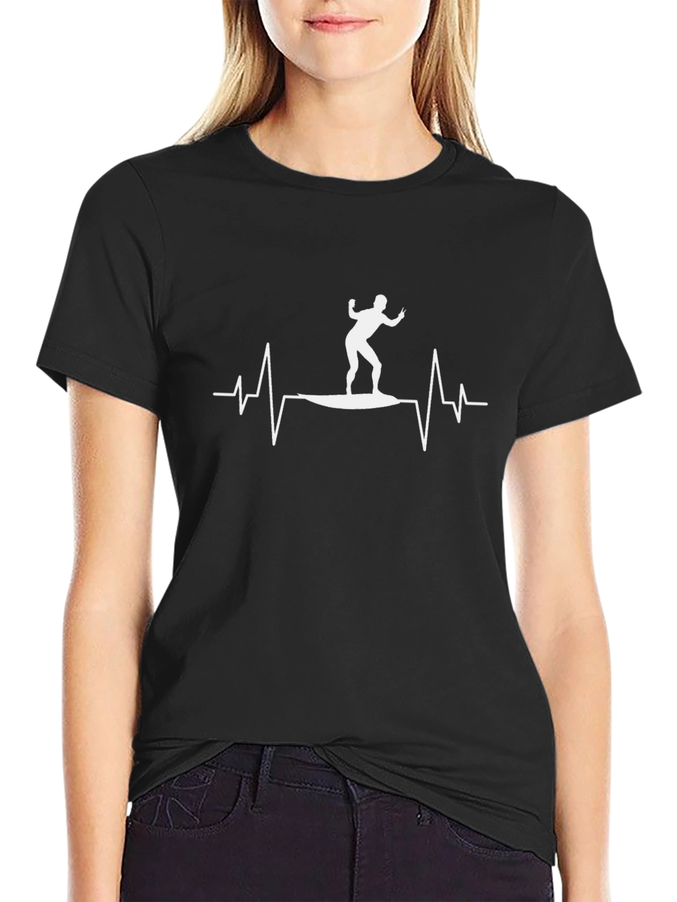 Surfer Heartbeat Graphic T-Shirt