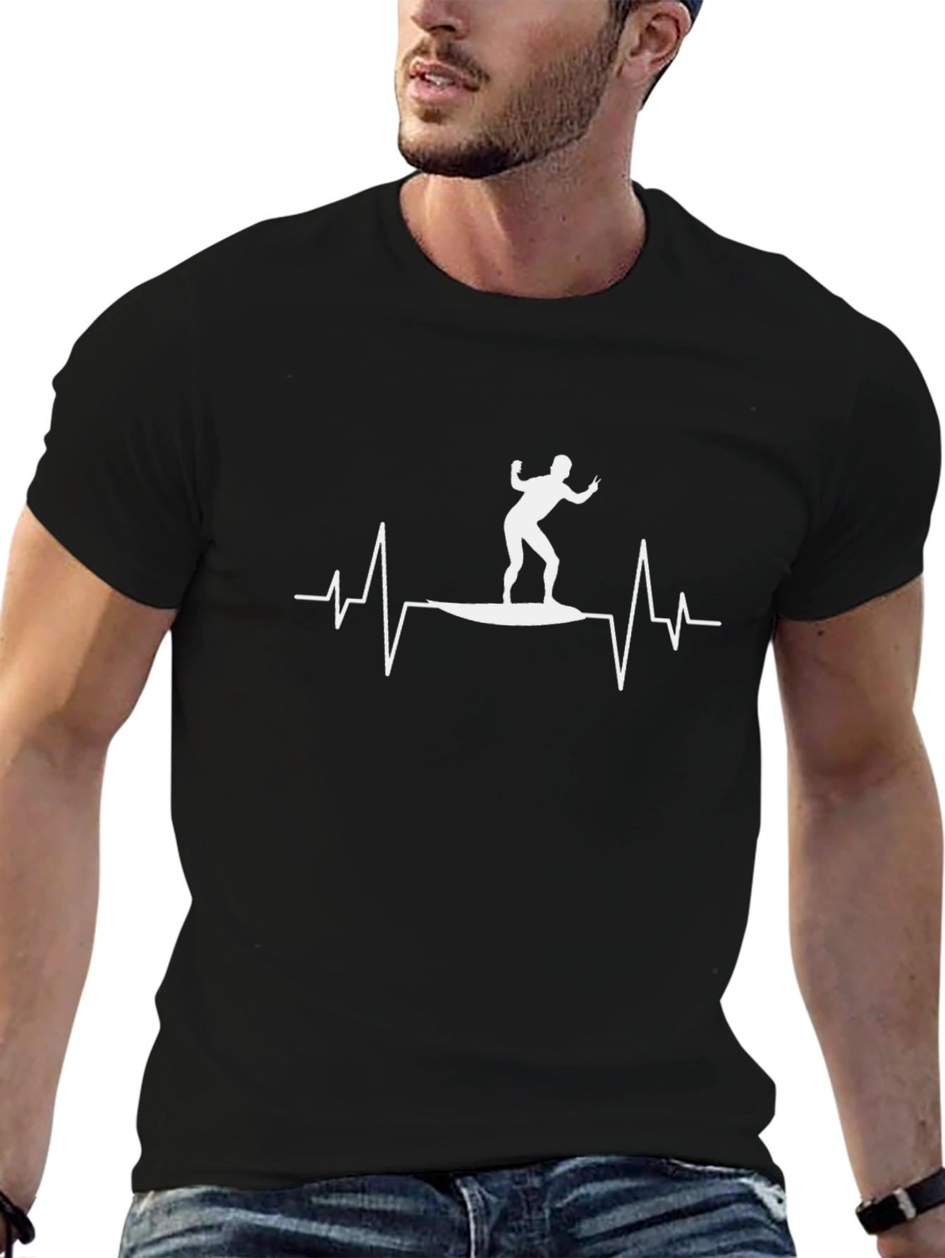Surfer Heartbeat Graphic T-Shirt