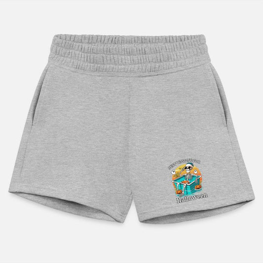 Skeleton Relaxing in Pool Halloween Design