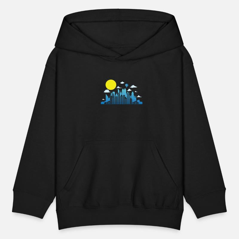 Skyline with Moon Building City Silhouette