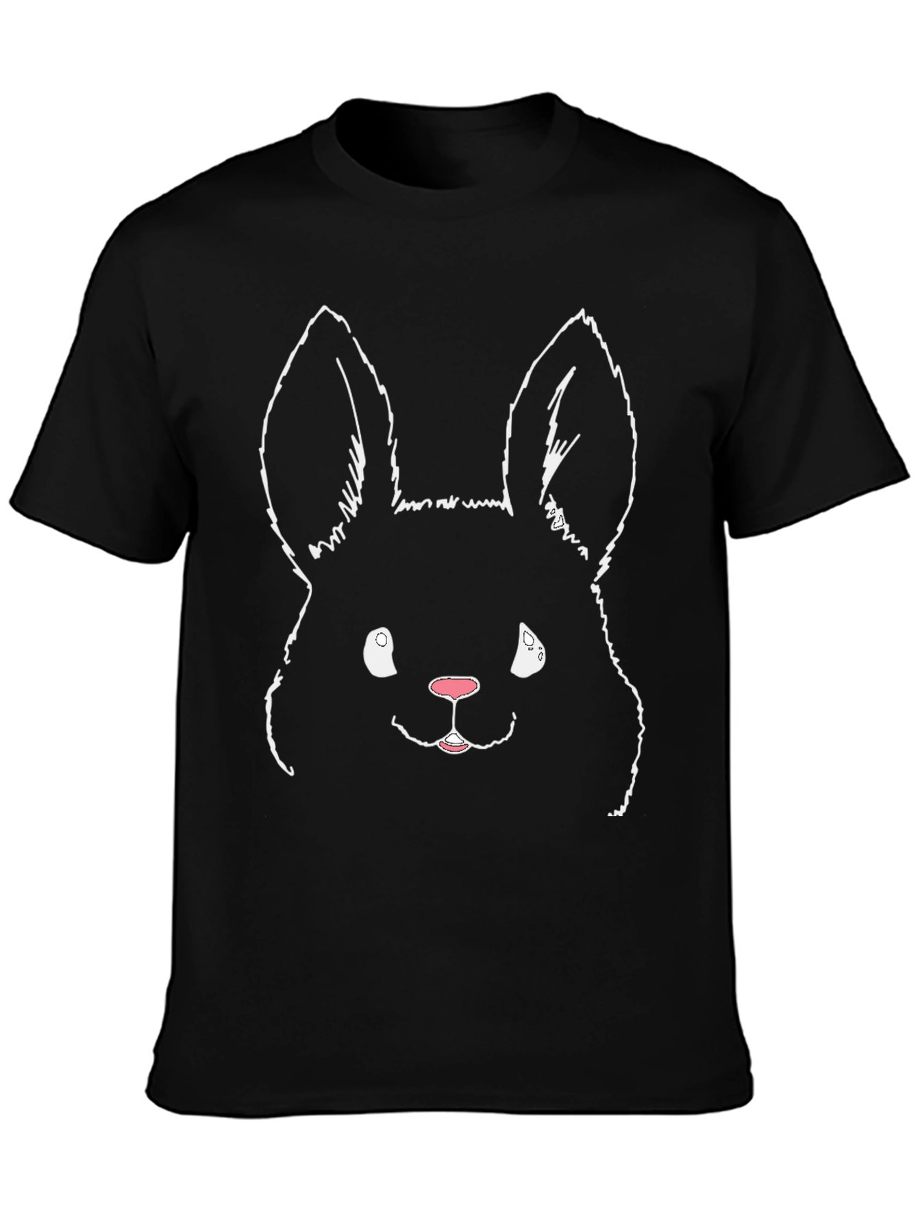 Black Bunny Tee - Whimsical Graphic T-Shirt