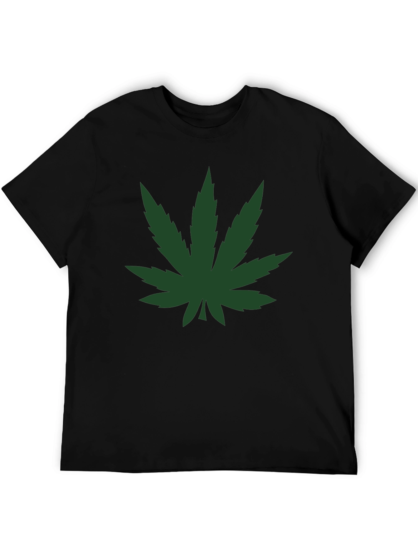 Cannabis Leaf Graphic Black T-Shirt