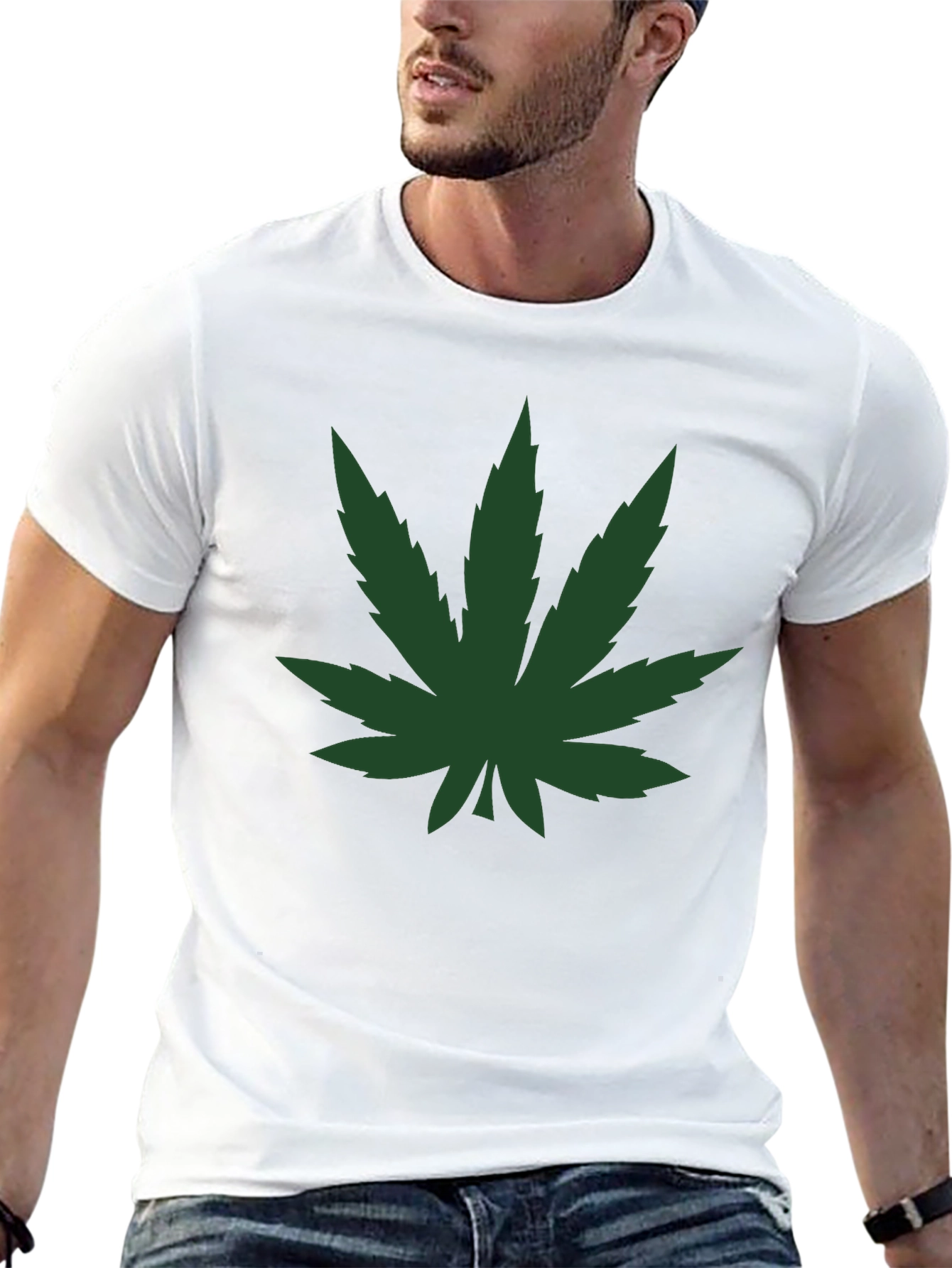 Cannabis Leaf Graphic Black T-Shirt