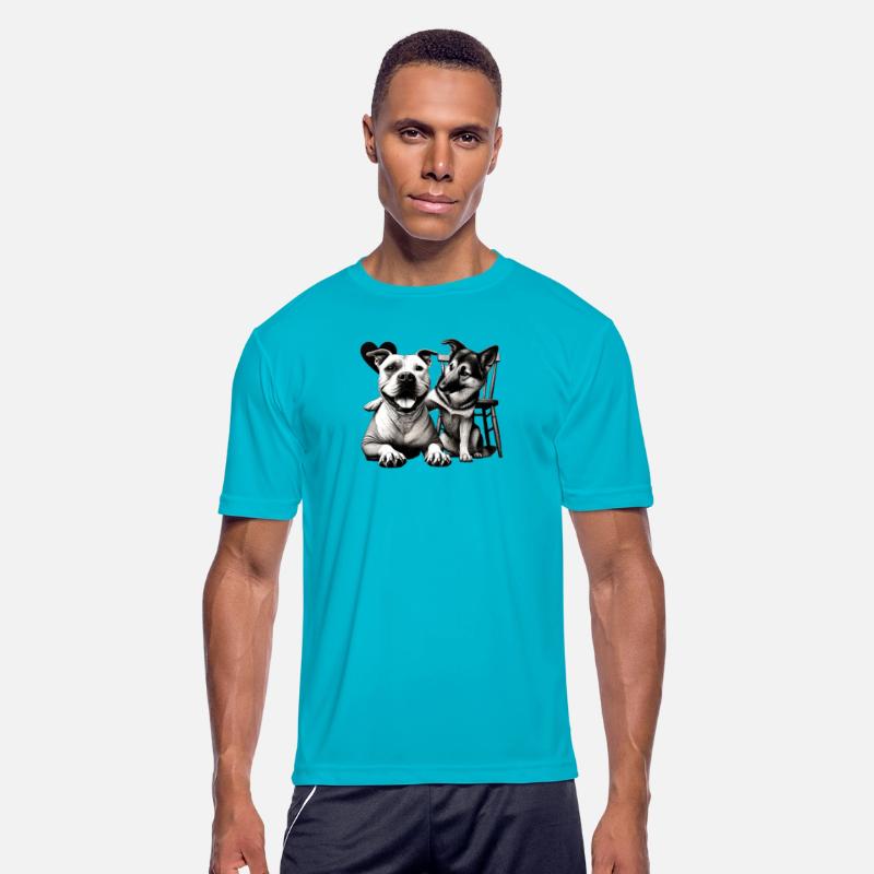 Smiling Pit Bull & Loyal German Shepherd