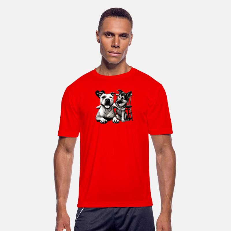 Smiling Pit Bull & Loyal German Shepherd