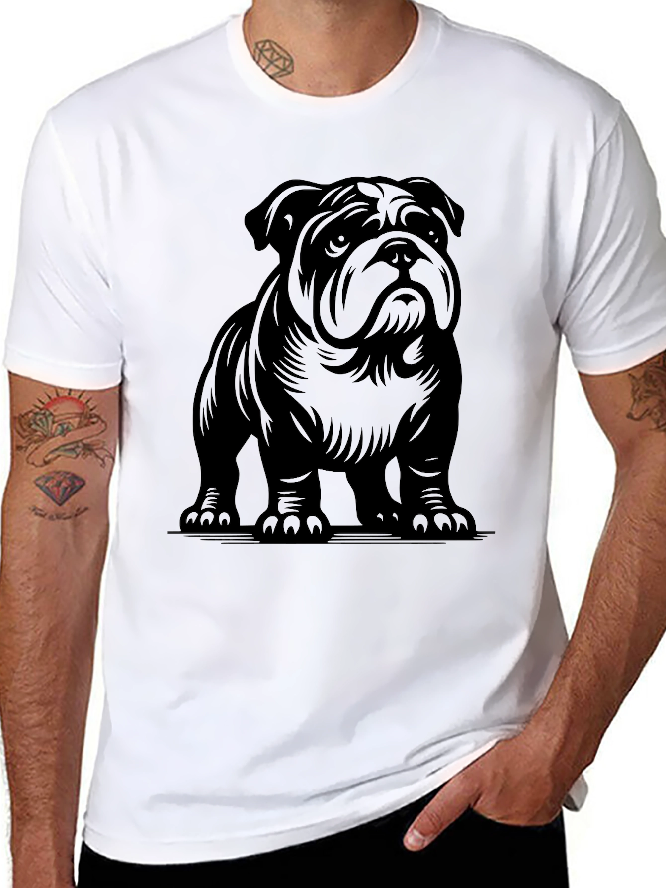 Bulldog Graphic Tee - Mens Black T-Shirt
