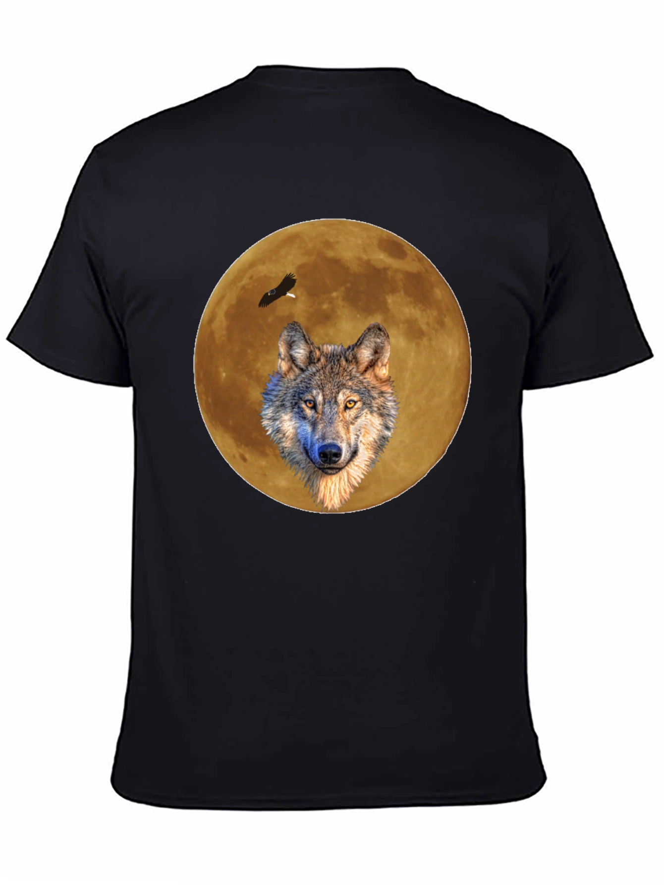 Wolf Moon Graphic Tee - Black Casual T-Shirt