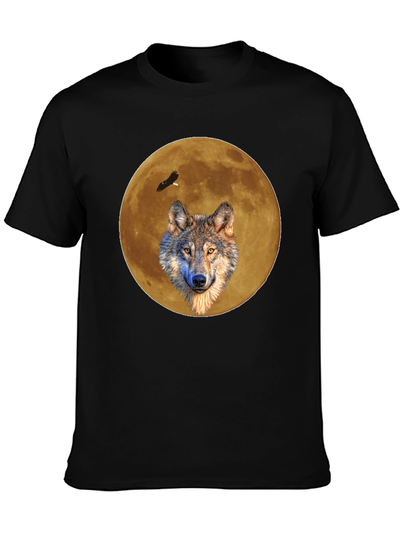 Wolf Moon Graphic Tee - Black Casual T-Shirt