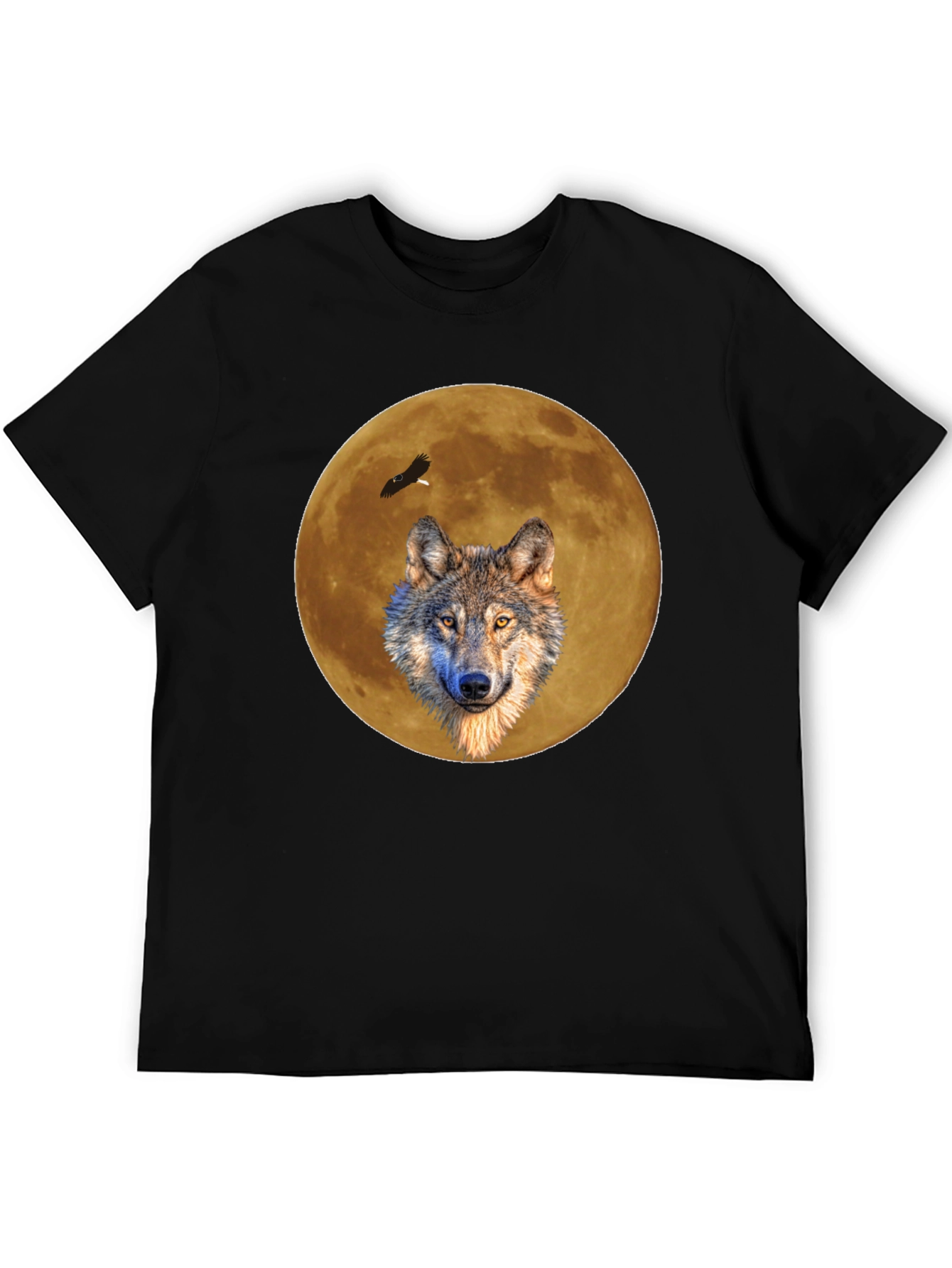 Wolf Moon Graphic Tee - Black Casual T-Shirt