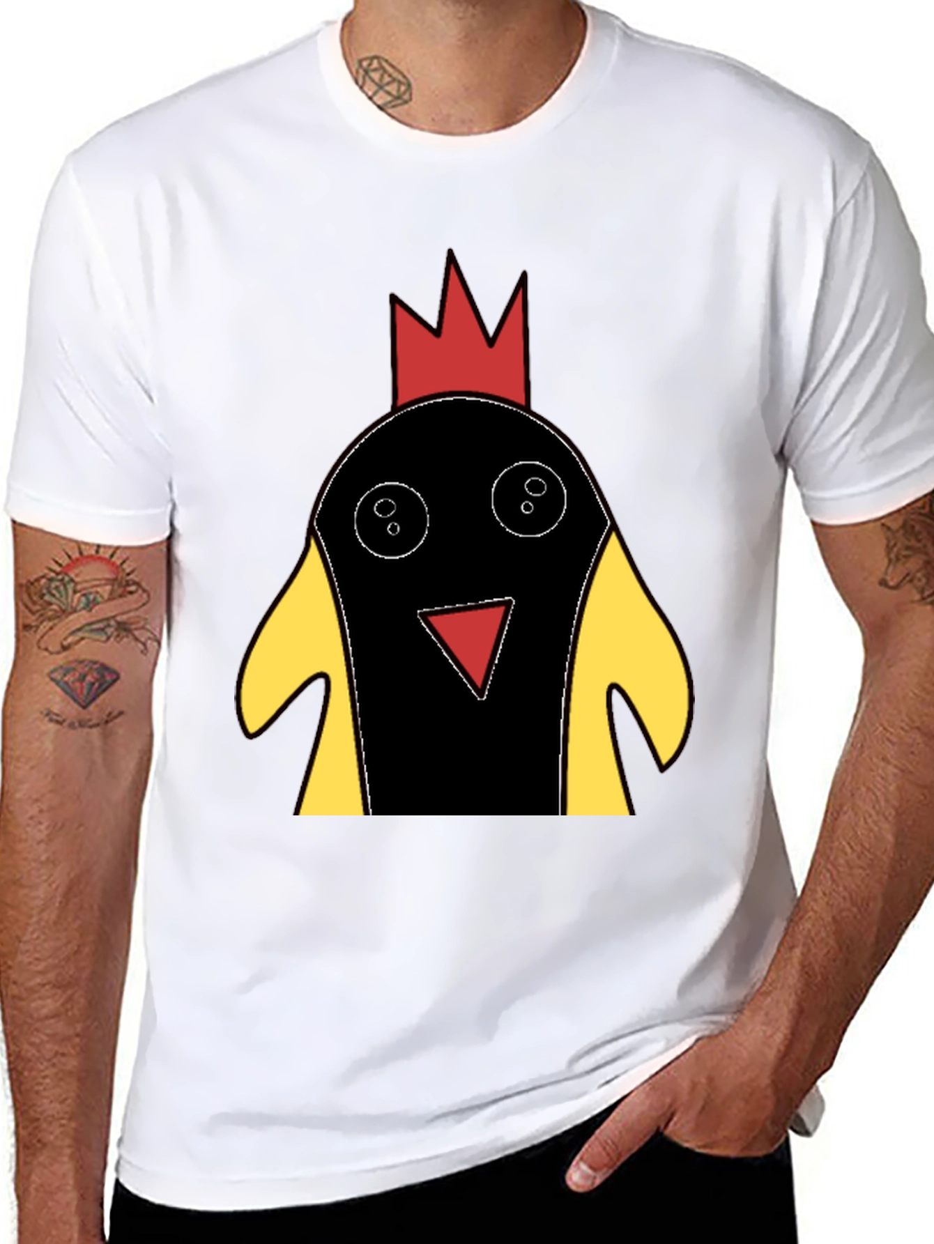 Funky Chicken T-Shirt - Black Cotton Tee