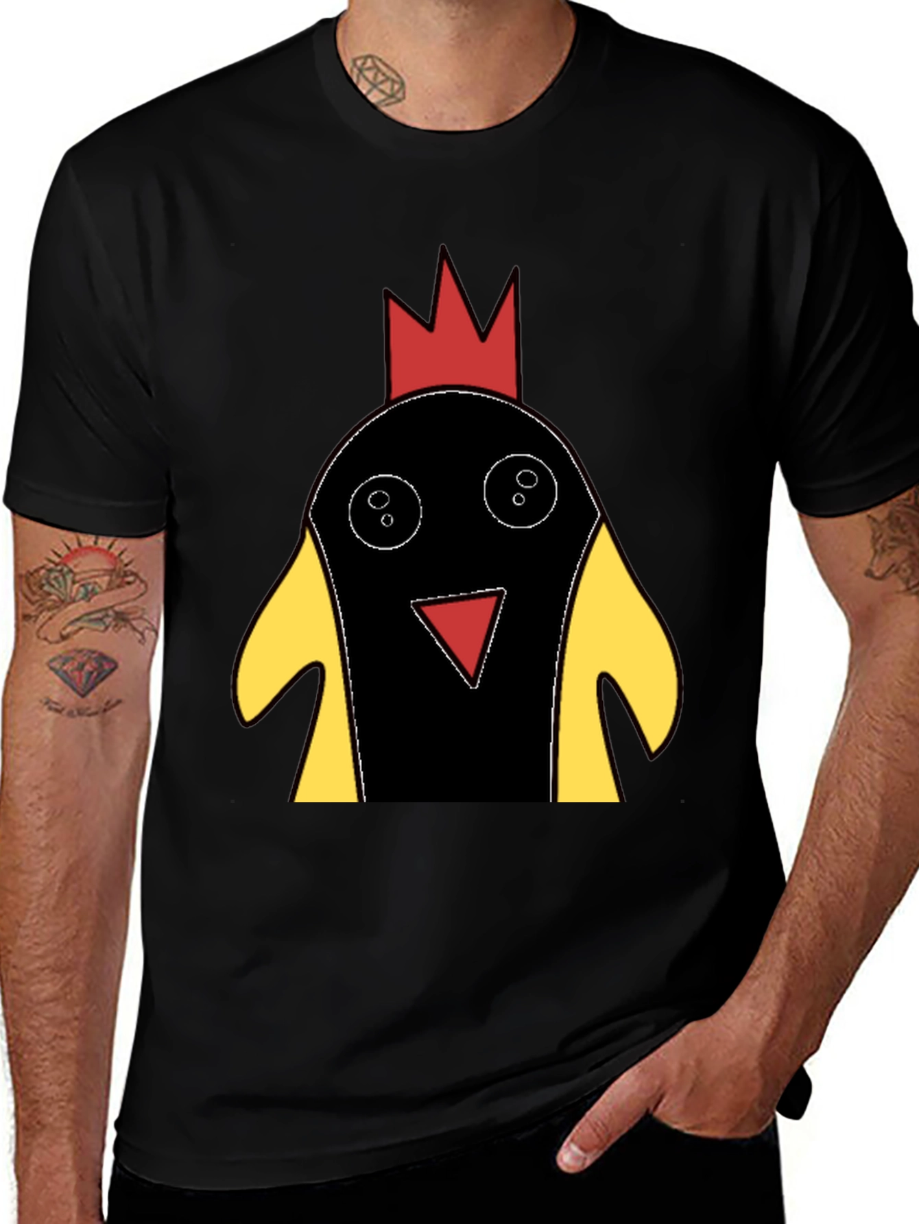 Funky Chicken T-Shirt - Black Cotton Tee