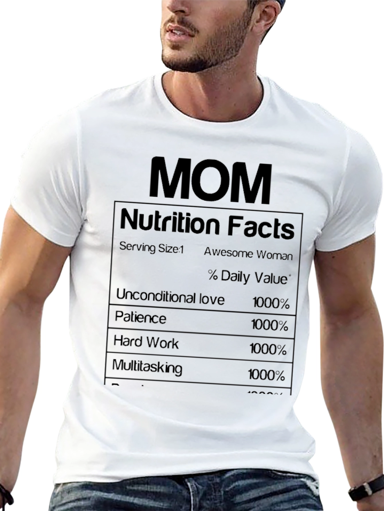 Mom Nutrition Facts T-Shirt - Awesome Woman