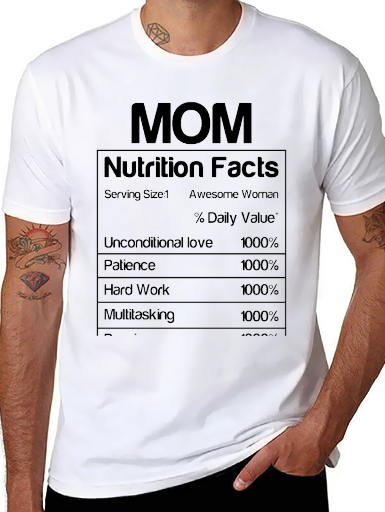 Mom Nutrition Facts T-Shirt - Awesome Woman
