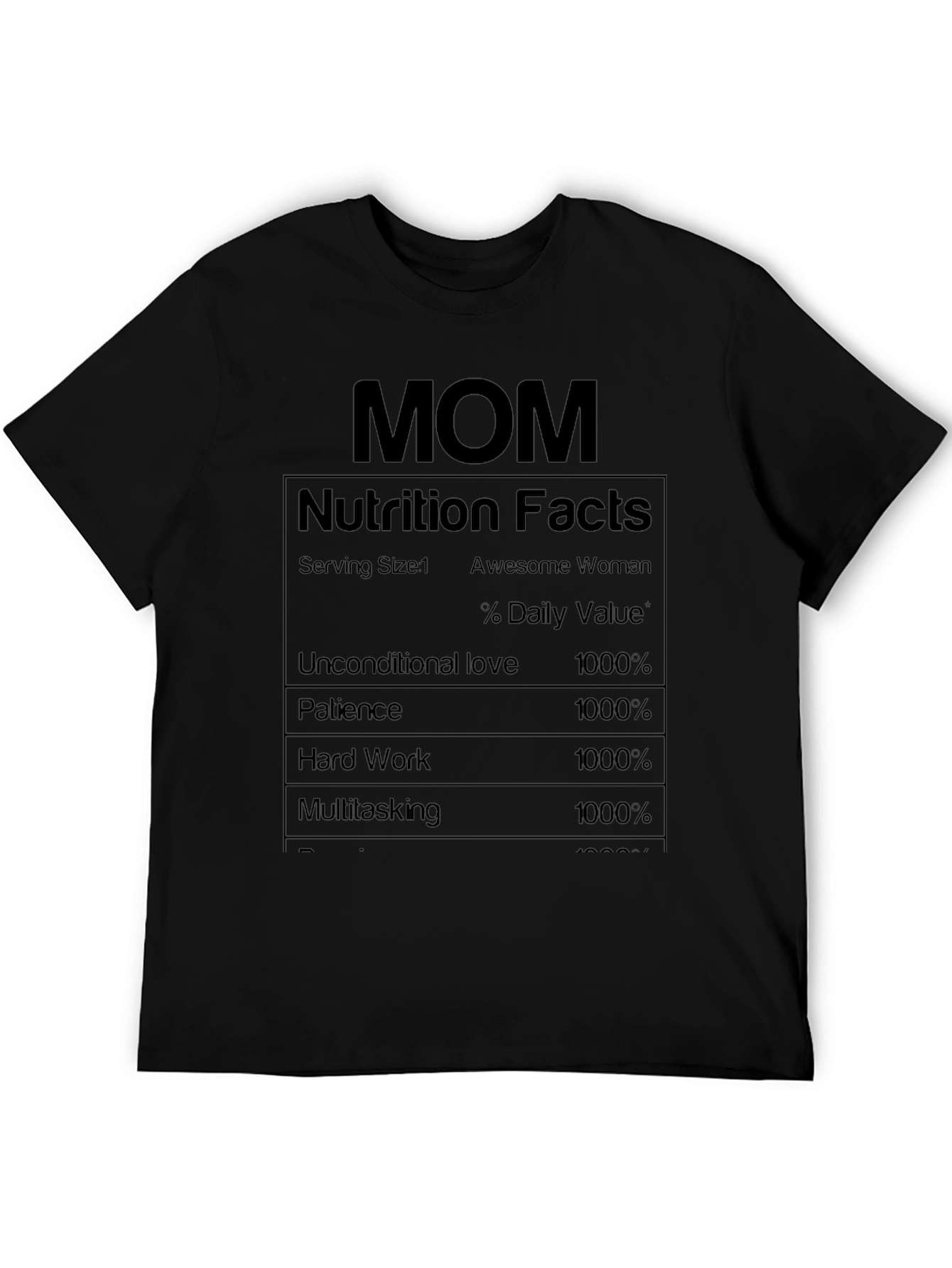 Mom Nutrition Facts T-Shirt - Awesome Woman