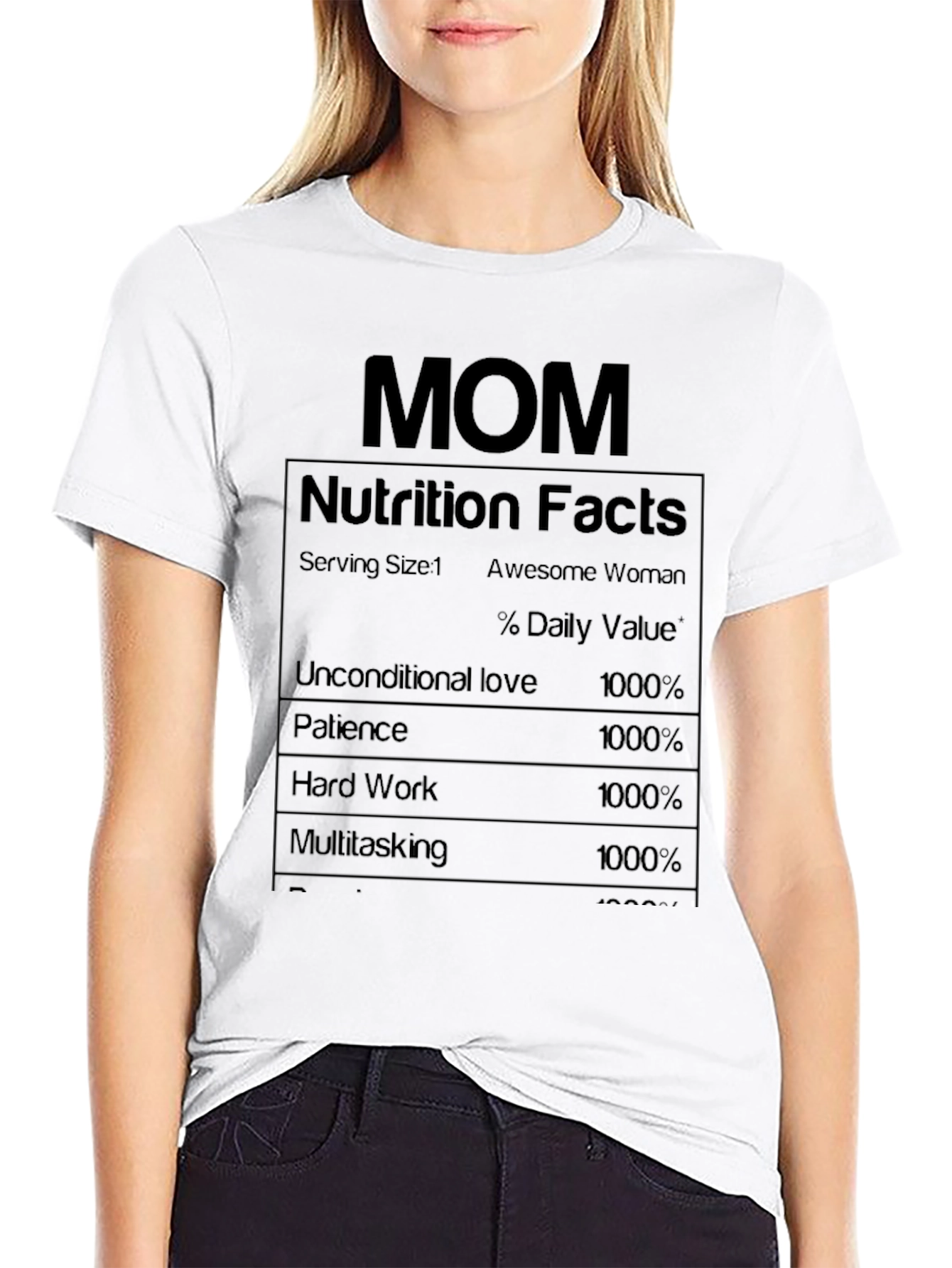 Mom Nutrition Facts T-Shirt - Awesome Woman