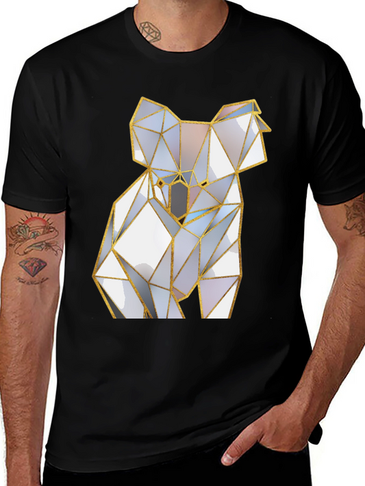 Geometric Koala Graphic Tee - Modern Style