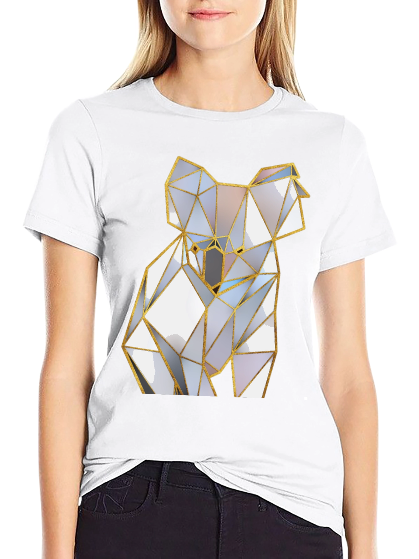 Geometric Koala Graphic Tee - Modern Style
