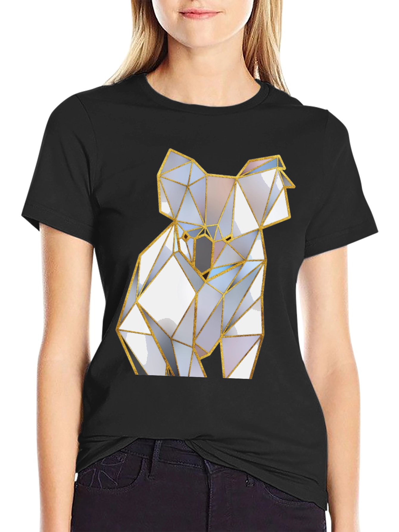 Geometric Koala Graphic Tee - Modern Style