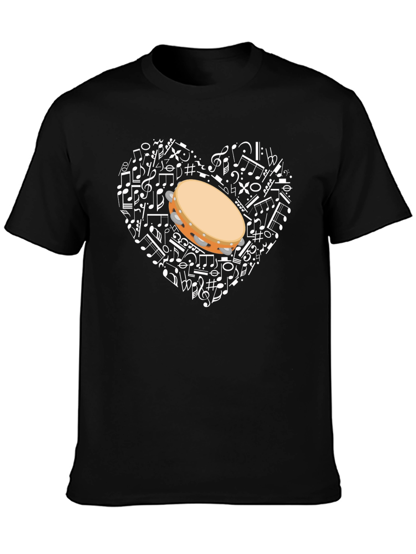 Musical Heart Tambourine Graphic T-Shirt