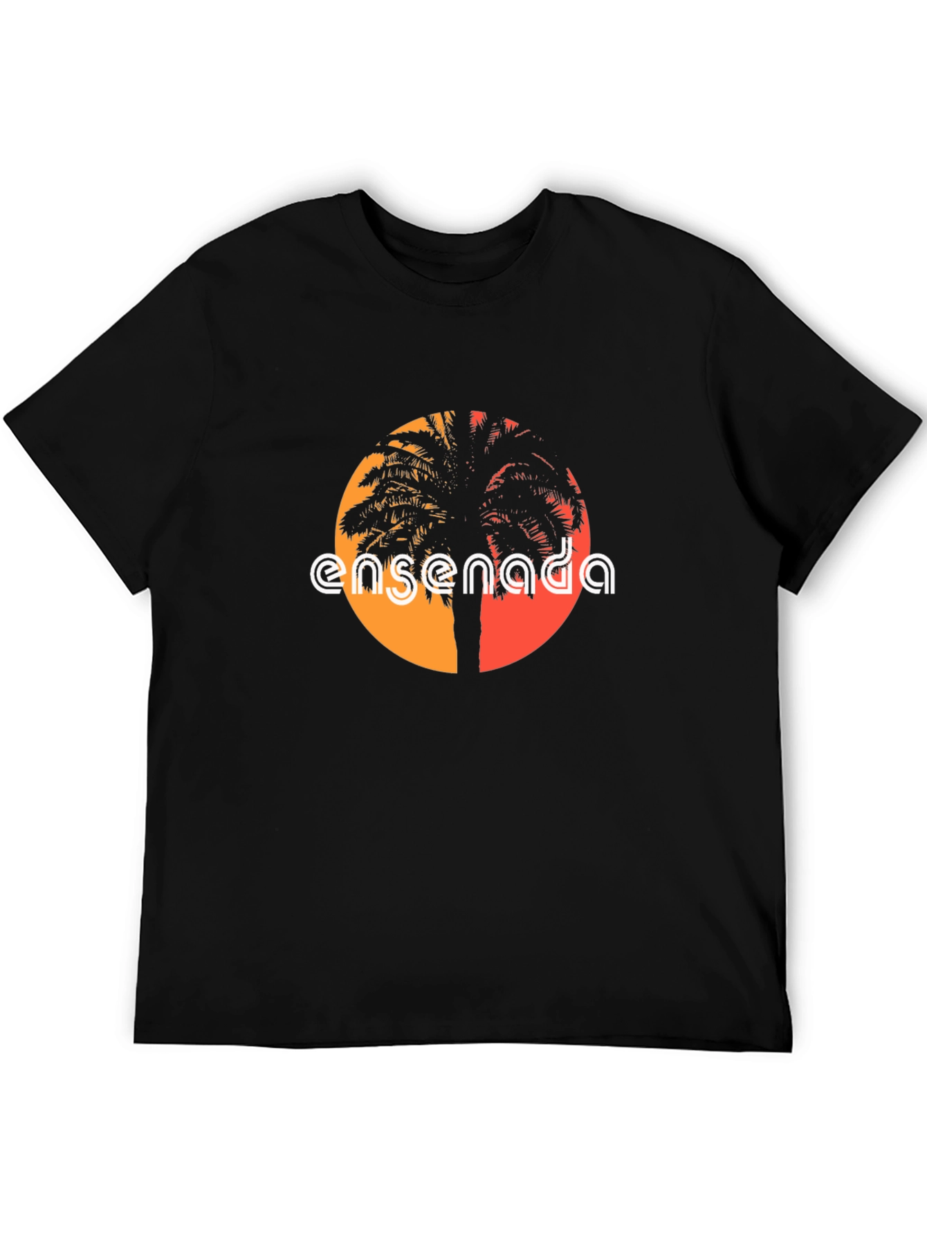 Ensenada Palm Tree Graphic Tee - Black