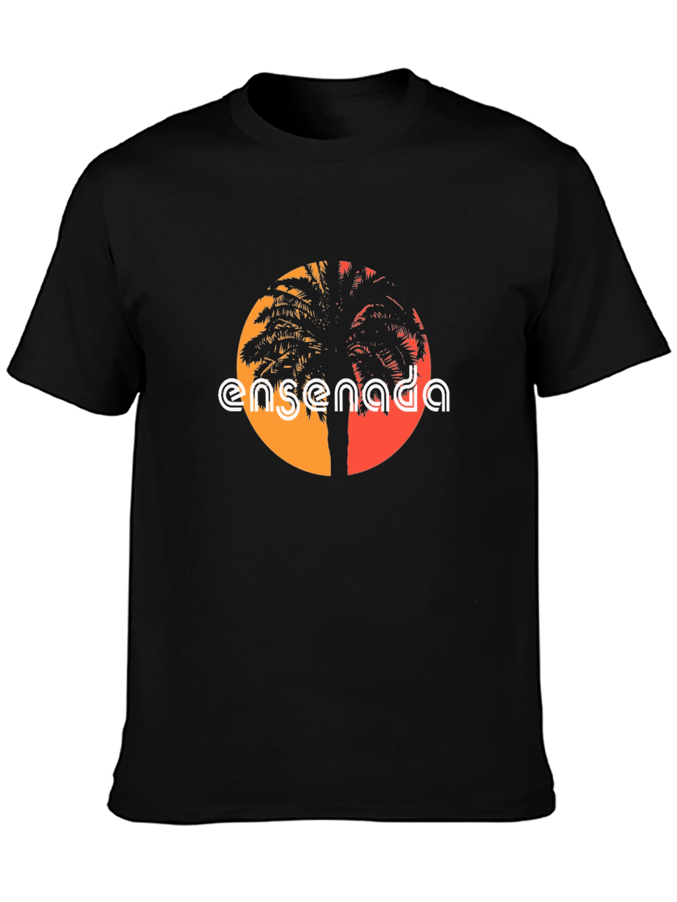Ensenada Palm Tree Graphic Tee - Black