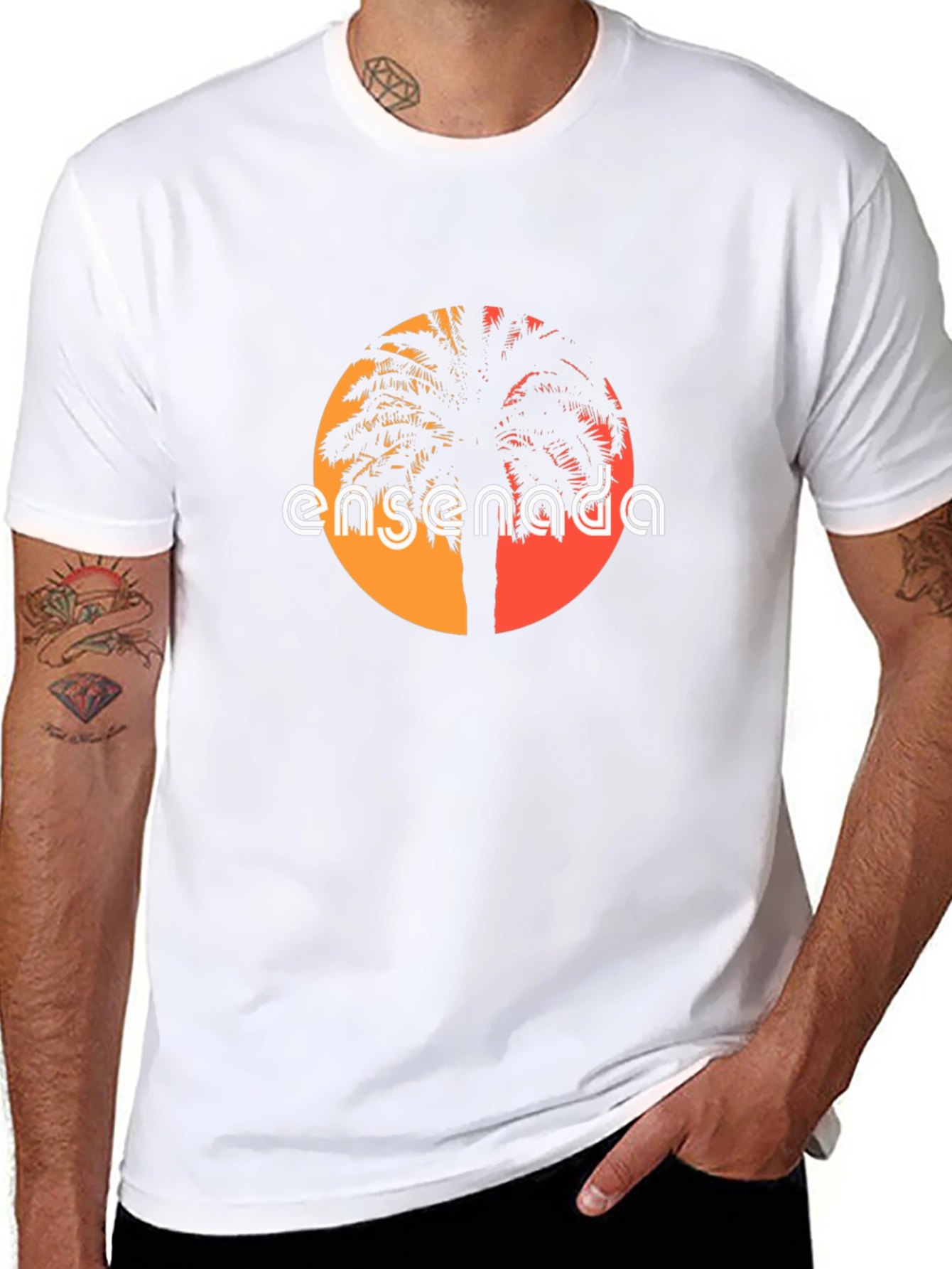 Ensenada Palm Tree Graphic Tee - Black